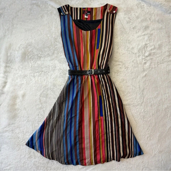 Vintage 90s Y2K Colorful Mini Dress, Y2K Preppy Mini Dress - Picture 6 of 15
